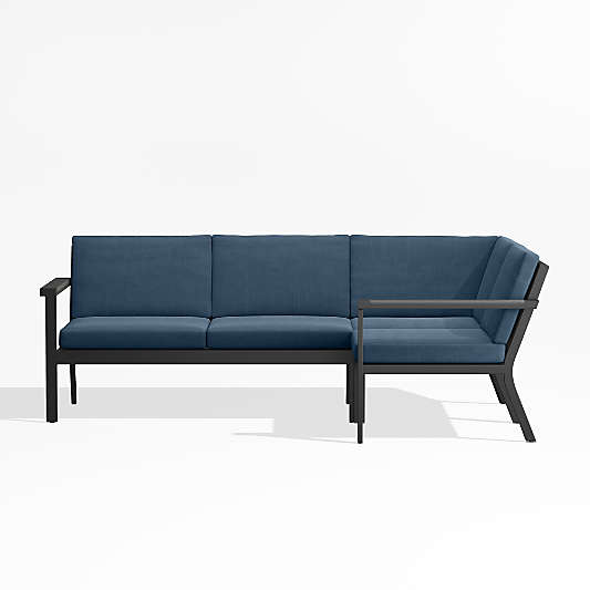 Alfresco Replacement Cast Harbor Blue Sunbrella ® 3-Piece Outdoor Sectional Sofa Cushions