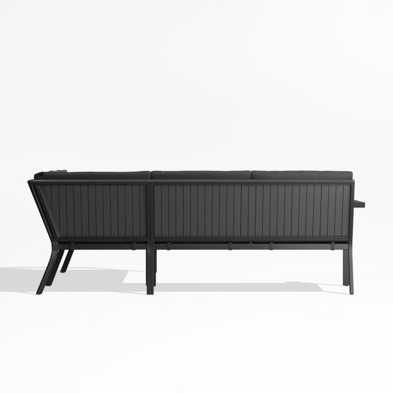 Alfresco Black Metal 3-Piece L-Shaped Outdoor Sectional Sofa with Charcoal Grey Sunbrella ® Cushions - image 3 of 5