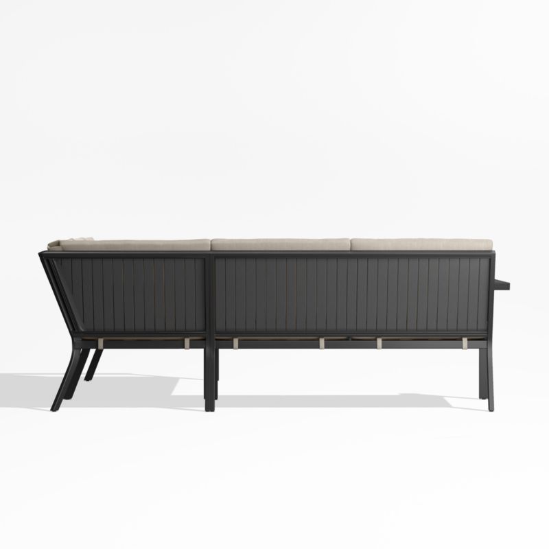 Alfresco Black Metal 3-Piece L-Shaped Outdoor Sectional Sofa with Flax Beige Sunbrella ® Cushions - image 3 of 5