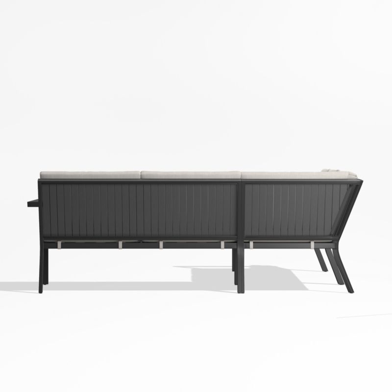 Alfresco Metal 3-Piece L-Shaped Outdoor Sectional Sofa with Silver Sunbrella® Cushions - image 6 of 8