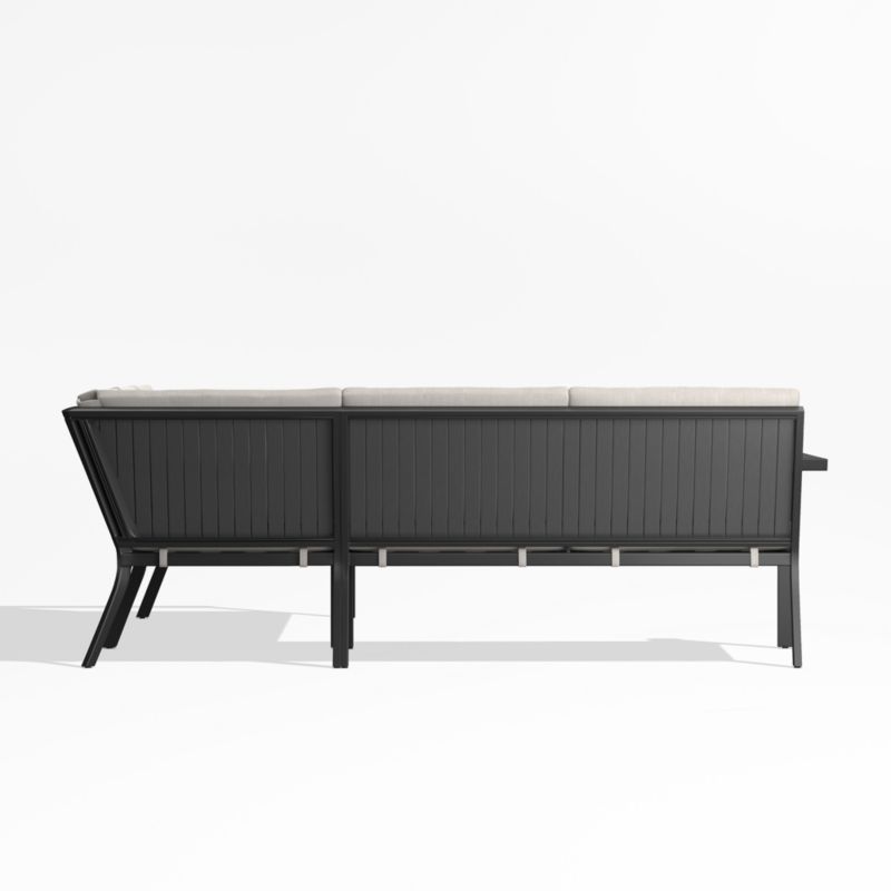 Alfresco Metal 3-Piece L-Shaped Outdoor Sectional Sofa with Silver Sunbrella® Cushions - image 5 of 8