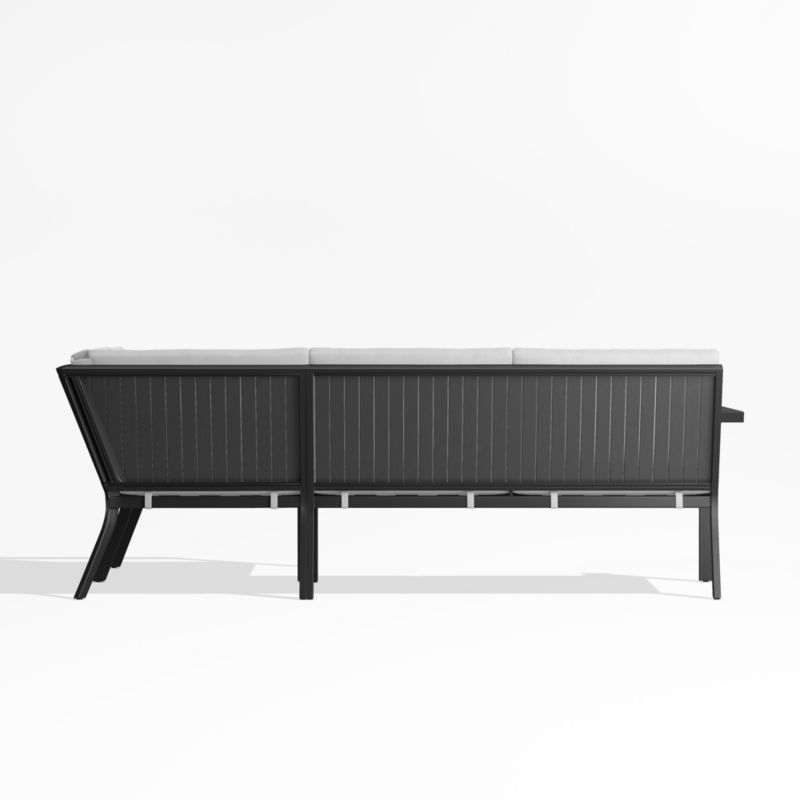 Alfresco Black Metal 3-Piece Petite L-Shaped Outdoor Sectional Sofa with White Sunbrella ® Cushions - image 4 of 5