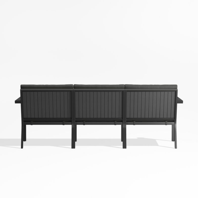 Alfresco 82" Metal 3-Piece Outdoor Sofa with Charcoal Grey Sunbrella ® Cushions - image 5 of 6