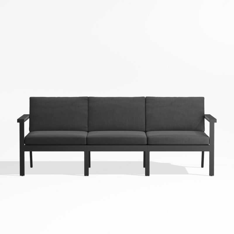 Alfresco 82" Metal 3-Piece Outdoor Sofa with Charcoal Grey Sunbrella ® Cushions - image 0 of 6