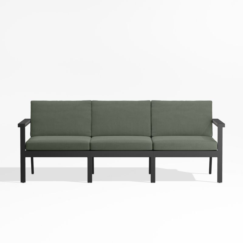 Alfresco 82" Metal 3-Piece Outdoor Sofa with Sage Green Sunbrella Cushions - image 0 of 6