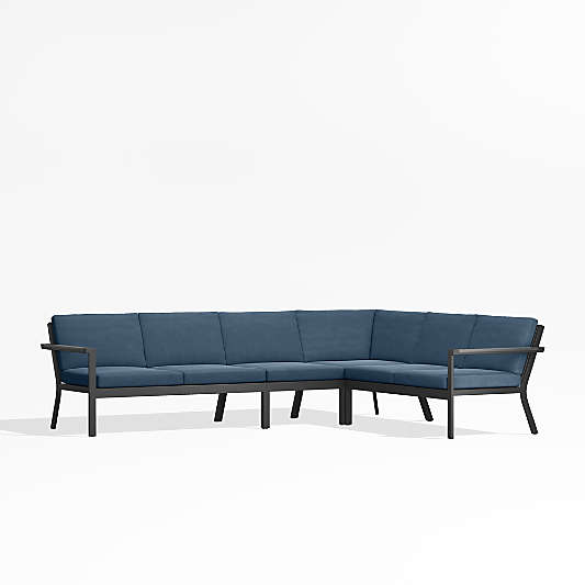 Alfresco Replacement Cast Harbor Blue Sunbrella ® 4-Piece Petite L-Shaped Outdoor Sectional Cushions