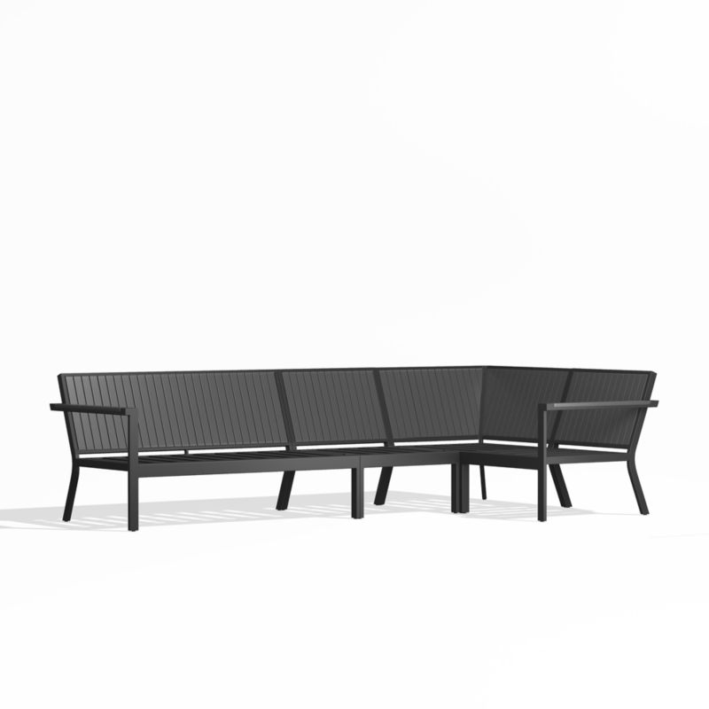 Alfresco Black Metal 4-Piece Petite L-Shaped Outdoor Sectional Sofa Frame - image 0 of 1