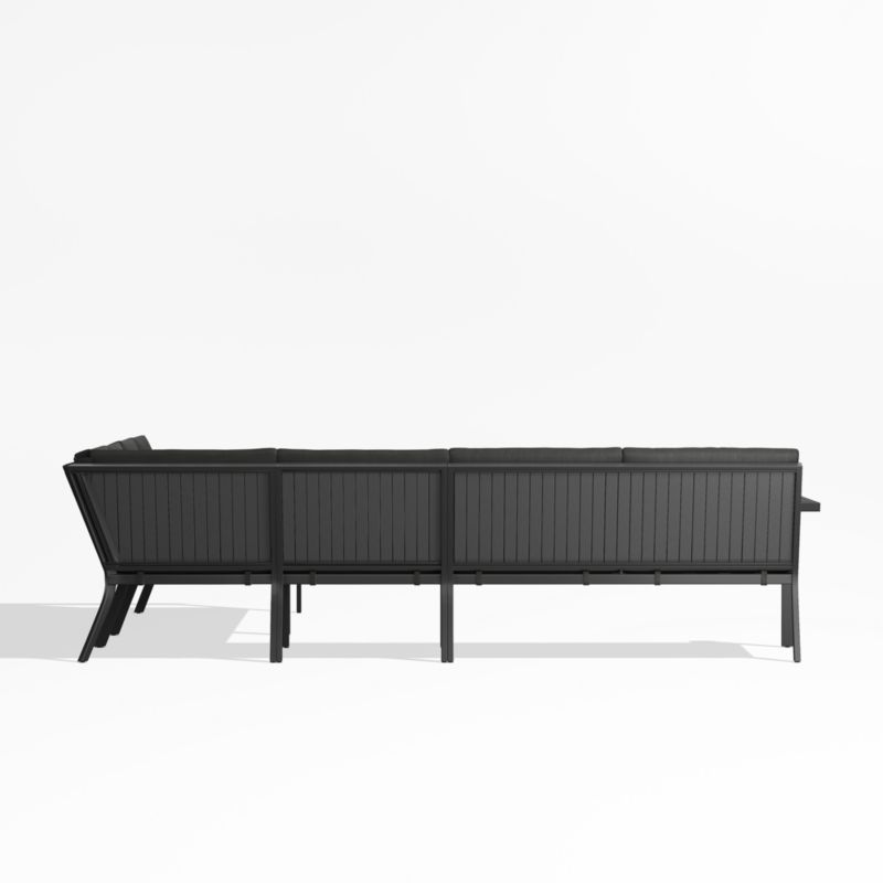 Alfresco Black Metal 5-Piece L-Shaped Outdoor Sectional Sofa with Charcoal Grey Sunbrella ® Cushions - image 3 of 5