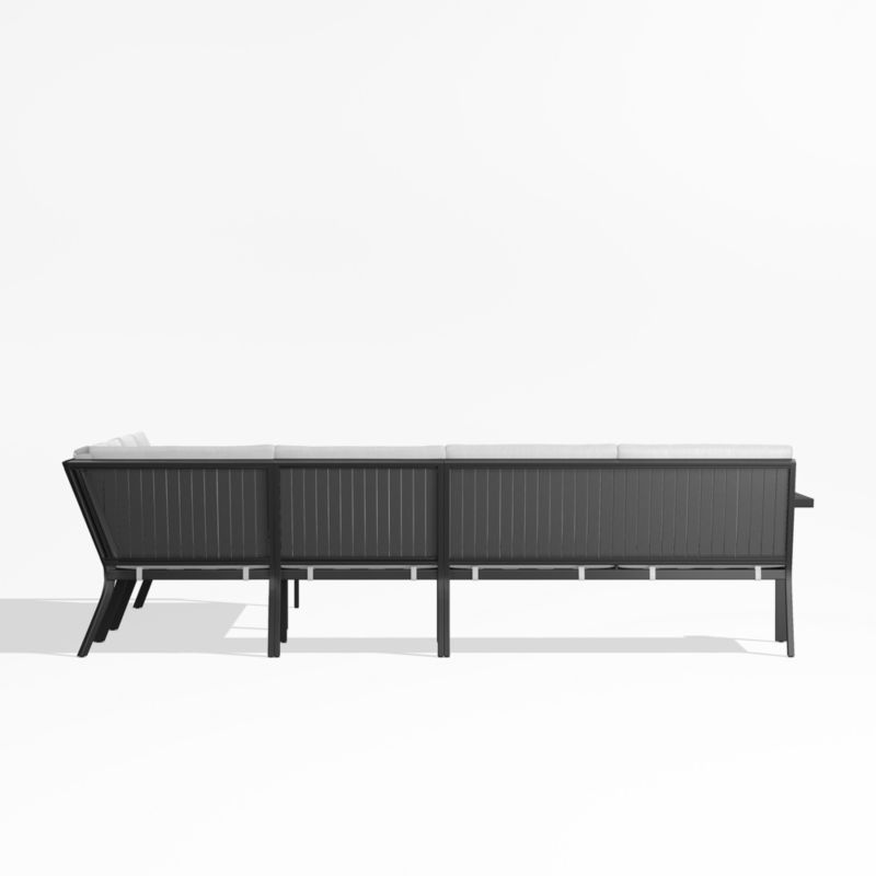 Alfresco Black Metal 5-Piece L-Shaped Outdoor Sectional Sofa with White Sunbrella ® Cushions - image 3 of 5