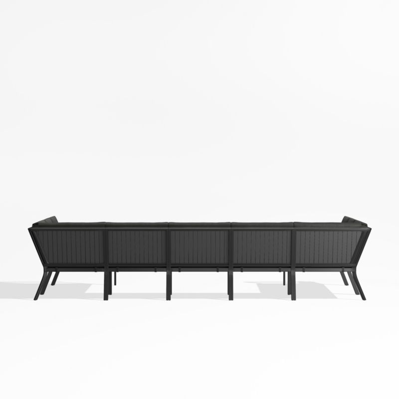 Alfresco Black Metal 7-Piece U-Shaped Outdoor Sectional Sofa with Charcoal Grey Sunbrella ® Cushions - image 4 of 5