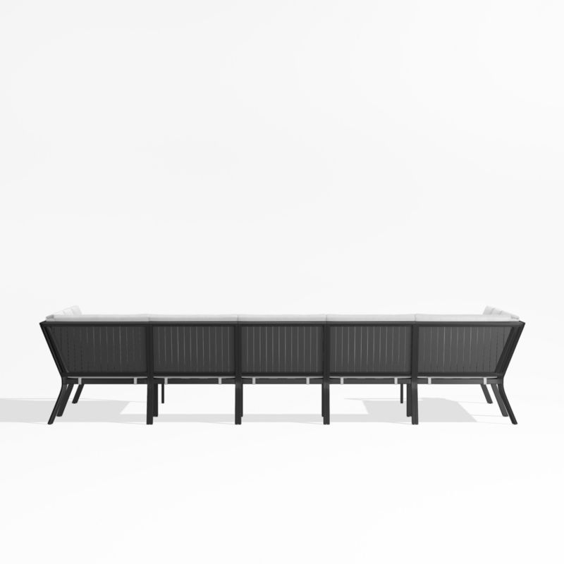 Alfresco Black Metal 7-Piece U-Shaped Outdoor Sectional Sofa with White Sunbrella ® Cushions - image 4 of 5