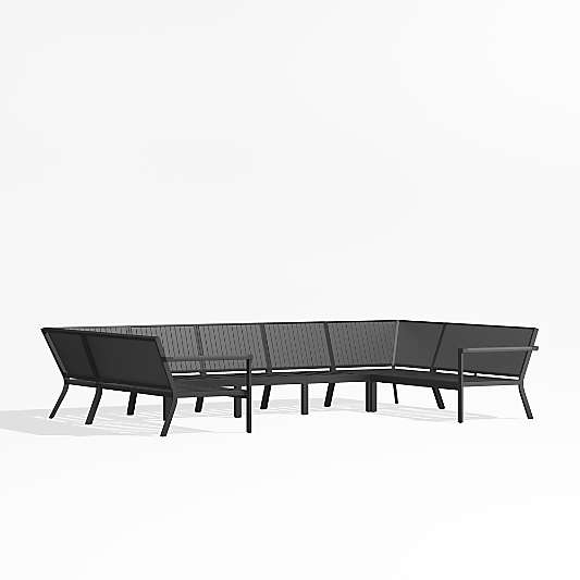 Alfresco Black Metal 7-Piece U-Shaped Outdoor Sectional Sofa Frame