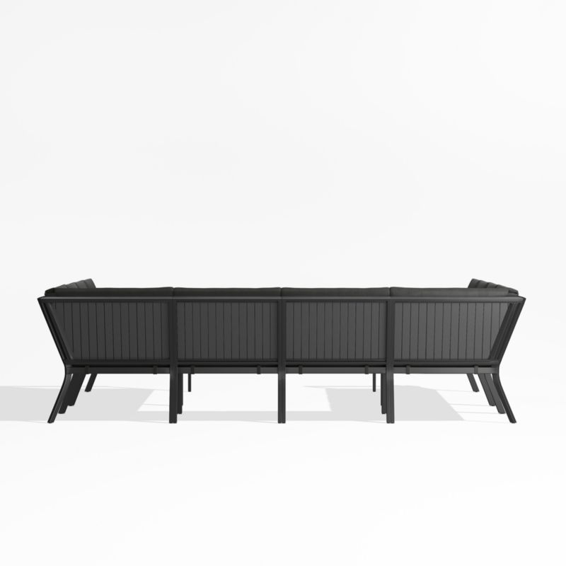 Alfresco Black Metal 8-Piece U-Shaped Outdoor Sectional Sofa with Charcoal Grey Sunbrella ® Cushions - image 4 of 5