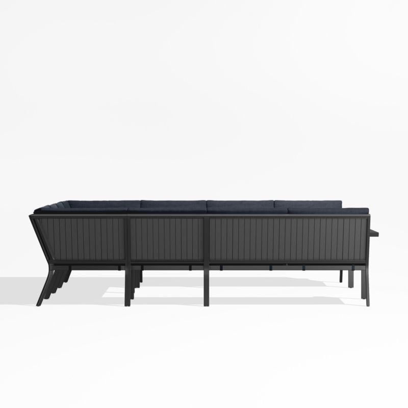 Alfresco Black Metal 8-Piece U-Shaped Outdoor Sectional Sofa with Navy Blue Sunbrella ® Cushions - image 3 of 5