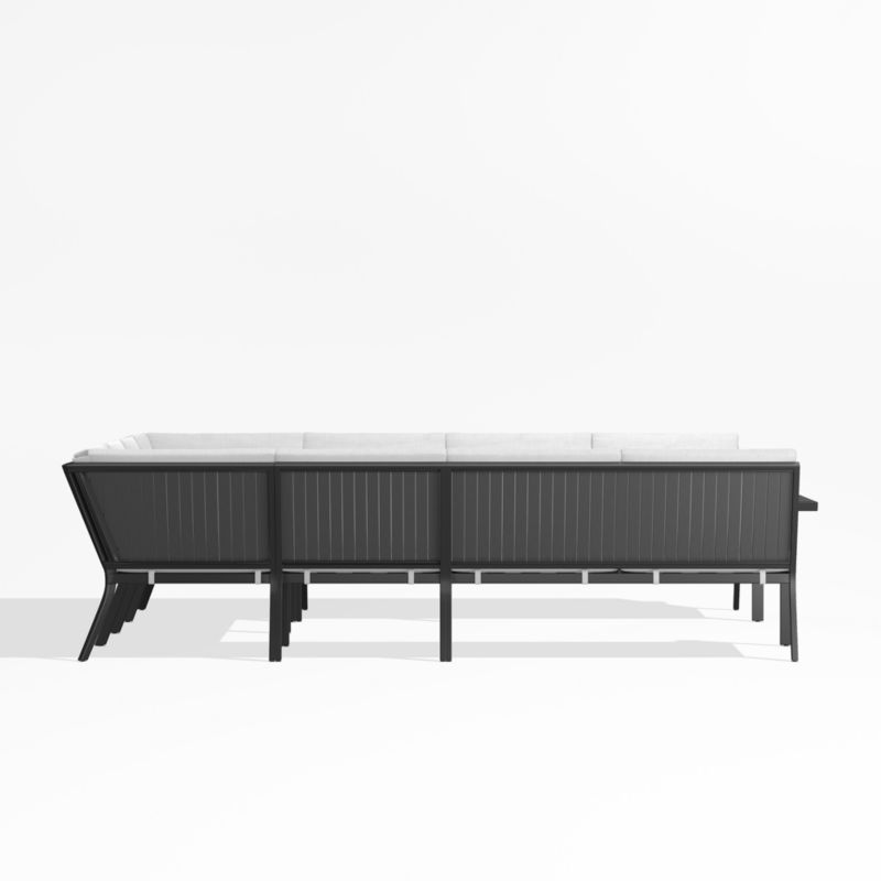 Alfresco Black Metal 8-Piece U-Shaped Outdoor Sectional Sofa with White Sunbrella ® Cushions - image 3 of 5