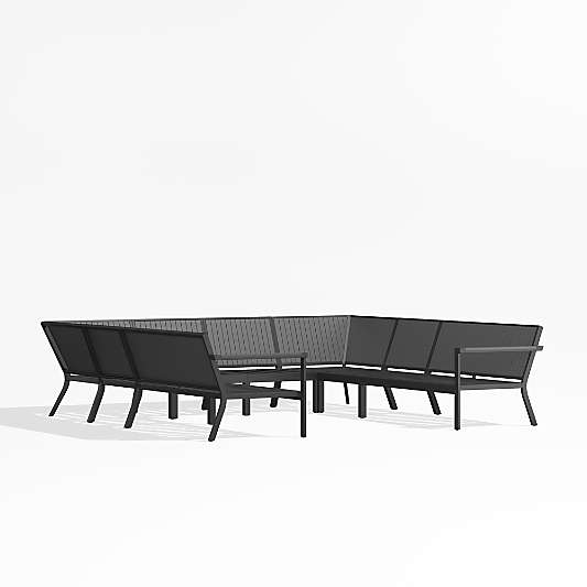 Alfresco Black Metal 8-Piece U-Shaped Outdoor Sectional Sofa Frame