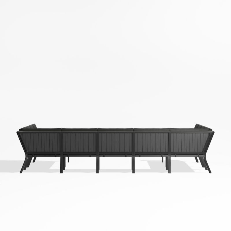 Alfresco Black Metal 9-Piece U-Shaped Outdoor Sectional Sofa with Charcoal Grey Sunbrella ® Cushions - image 4 of 5