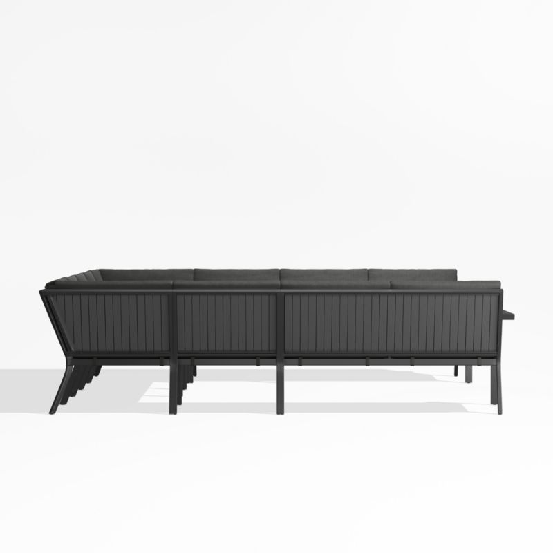 Alfresco Black Metal 9-Piece U-Shaped Outdoor Sectional Sofa with Charcoal Grey Sunbrella ® Cushions - image 3 of 5