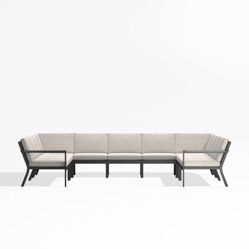 Alfresco Metal 9-Piece U-Shaped Outdoor Sectional Sofa with Silver ...