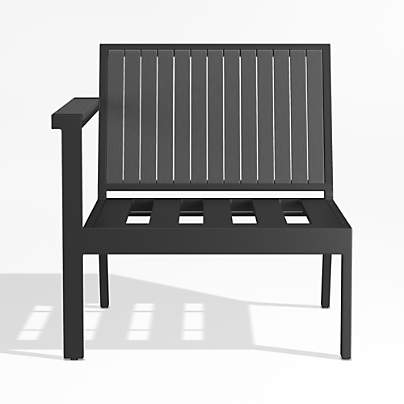 Alfresco Black Metal Left-Arm Outdoor Chair Frame