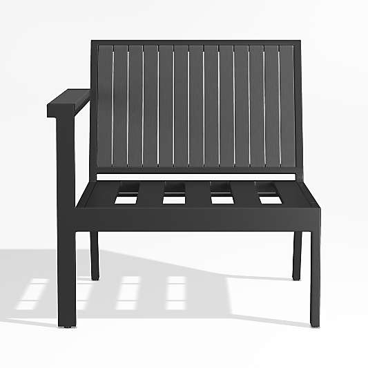 Alfresco Black Metal Left-Arm Outdoor Chair Frame