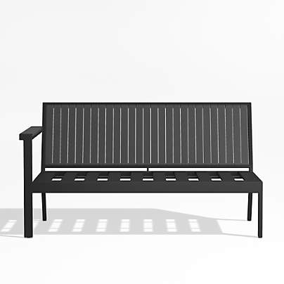 Alfresco 54" Black Metal Left-Arm Outdoor Sofa Frame