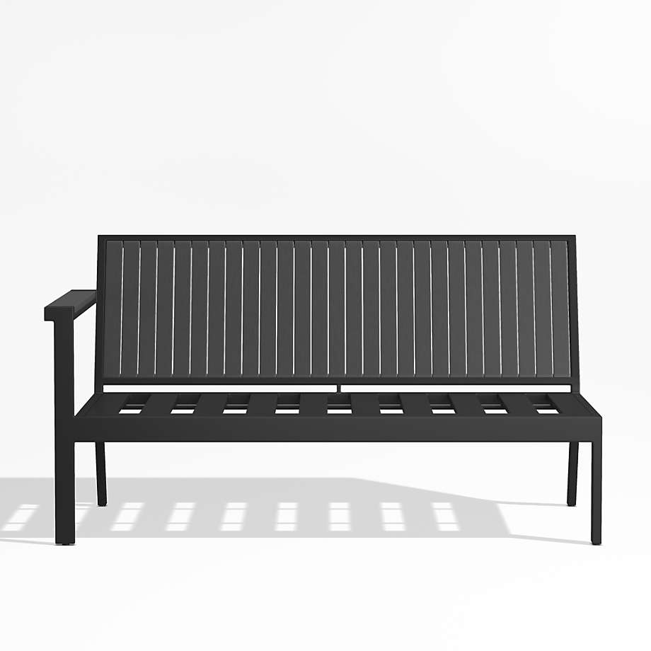 Alfresco 54" Black Metal LeftArm Outdoor Sofa Frame Crate & Barrel