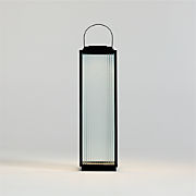 Alfresco Black Metal and Glass LED Solar Outdoor Lantern 19"