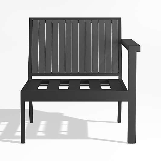 Alfresco Black Metal Right-Arm Outdoor Chair Frame