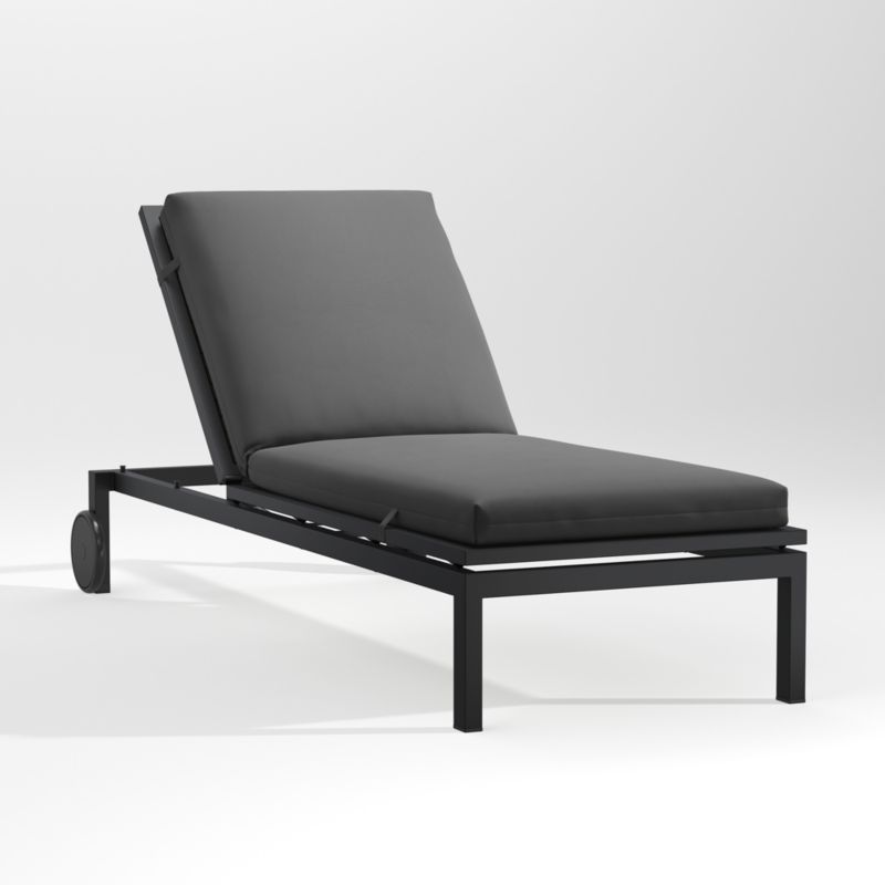 Alfresco Black Outdoor Chaise Lounge with Charcoal Sunbrella ® Cushion - image 0 of 5