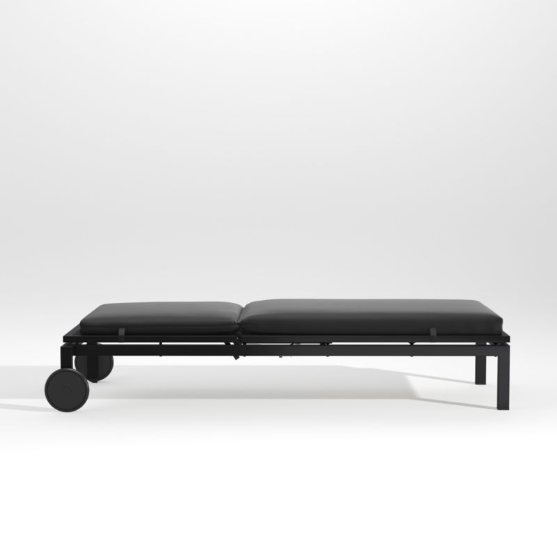 Alfresco Black Outdoor Chaise Lounge with Charcoal Sunbrella ® Cushion - image 3 of 5