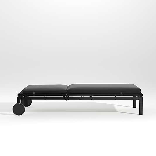 Alfresco Black Outdoor Chaise Lounge with Charcoal Sunbrella ® Cushion