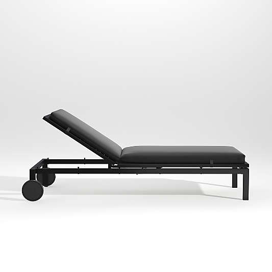 Alfresco Black Outdoor Chaise Lounge with Charcoal Sunbrella ® Cushion