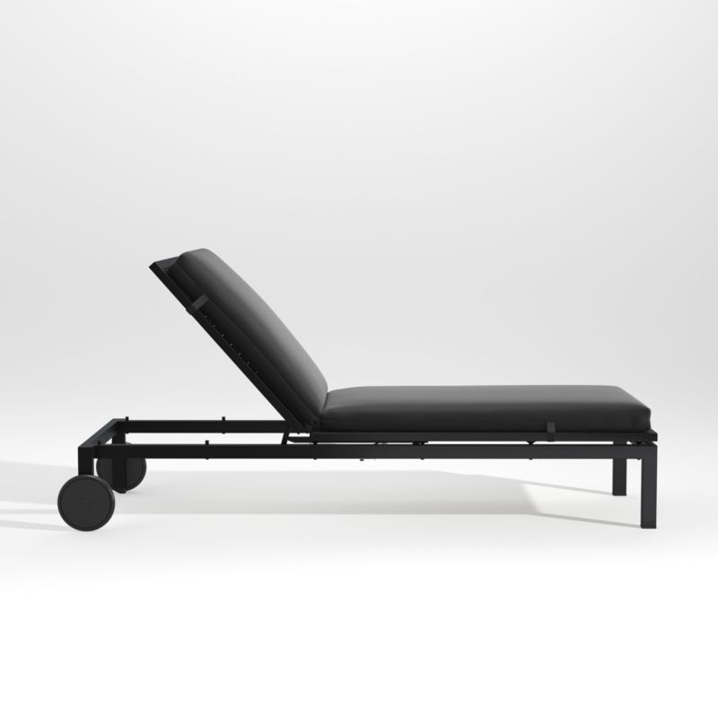 Alfresco Black Outdoor Chaise Lounge with Charcoal Sunbrella ® Cushion - image 1 of 5