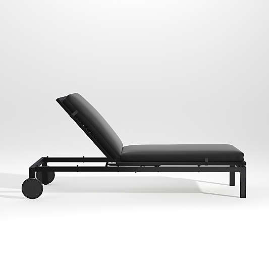 Alfresco Black Outdoor Chaise Lounge with Charcoal Sunbrella ® Cushion