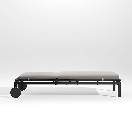 Alfresco Black Outdoor Chaise Lounge with Silver Sunbrella ® Cushion