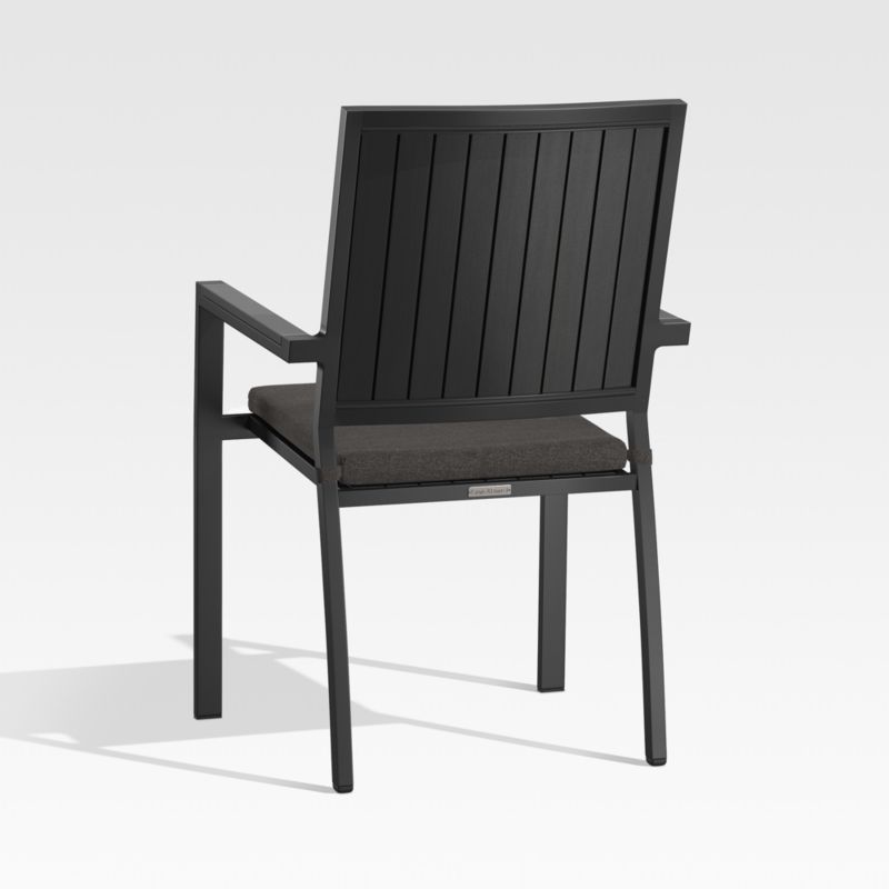 Alfresco Black Outdoor Dining Chair with Charcoal Sunbrella ® Cushion