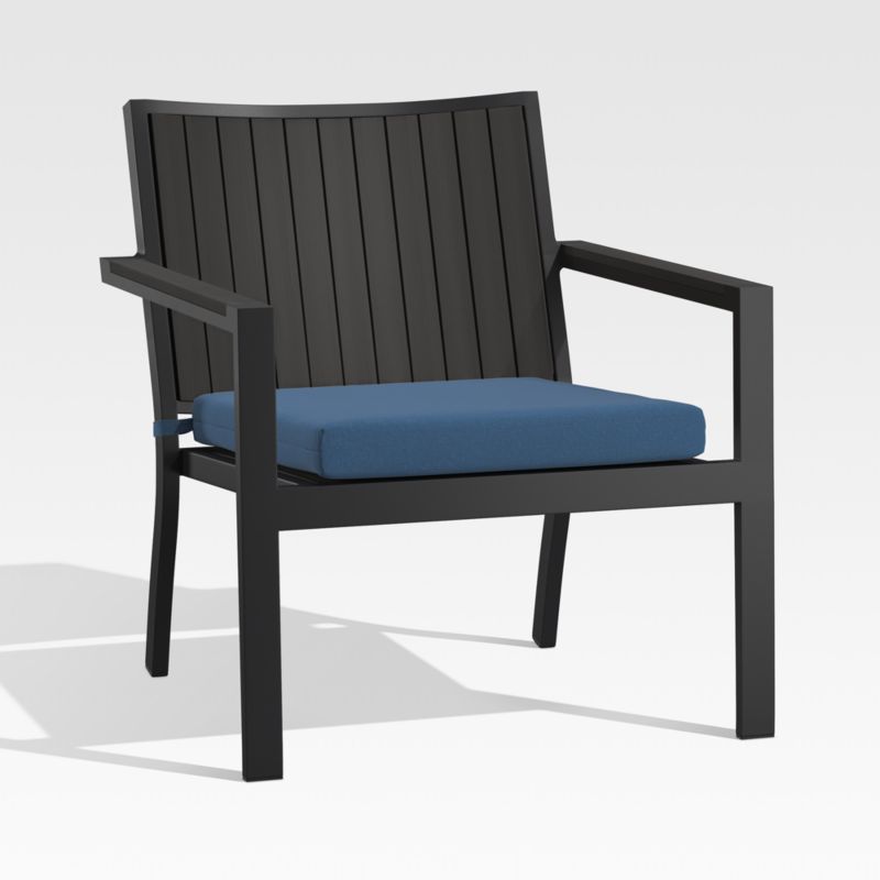 Alfresco Black Outdoor Lounge Chair with Sapphire Sunbrella ® Cushion - image 1 of 5