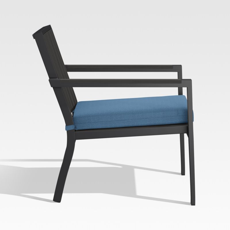 Alfresco Black Outdoor Lounge Chair with Sapphire Sunbrella ® Cushion - image 2 of 5