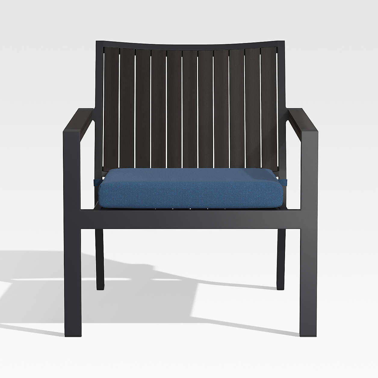 Alfresco II Black Outdoor Lounge Chair with Sapphire Sunbrella Cushion