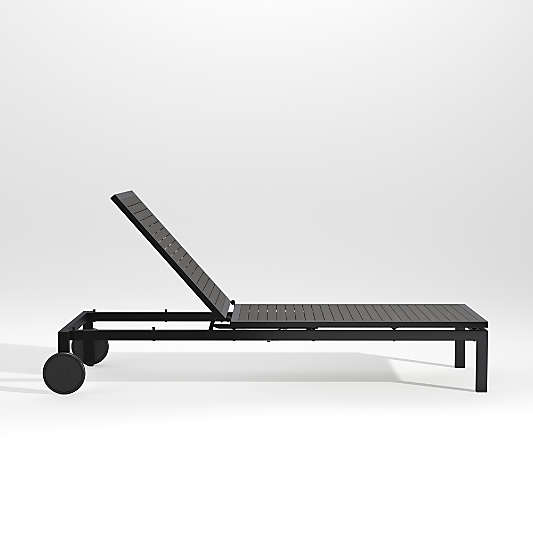 Alfresco Black Metal Outdoor Sun Lounger