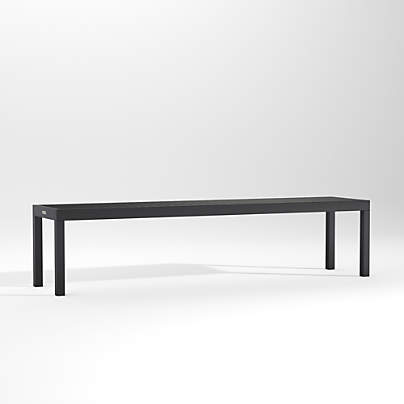 Alfresco 74" Black Outdoor Dining Bench