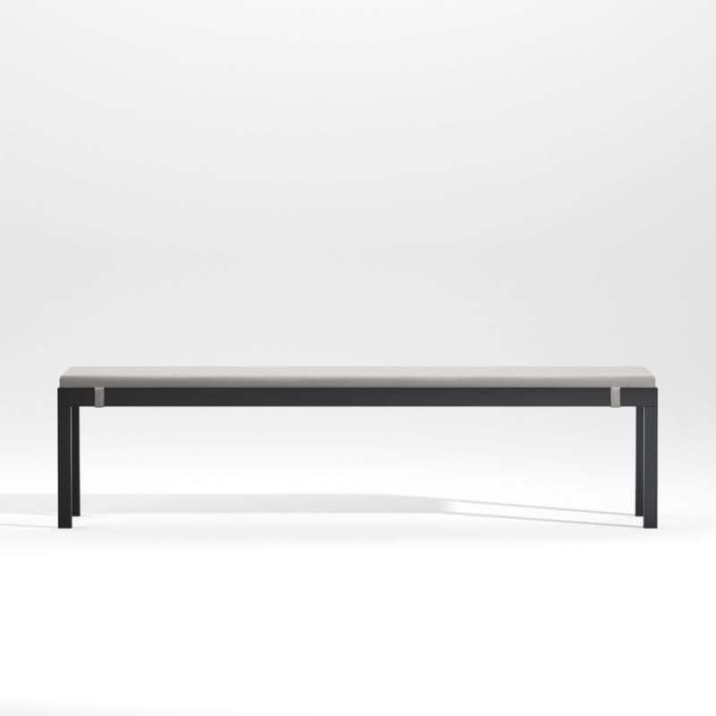 Alfresco Black Outdoor Dining Bench with Silver Sunbrella ® Cushion - image 0 of 5