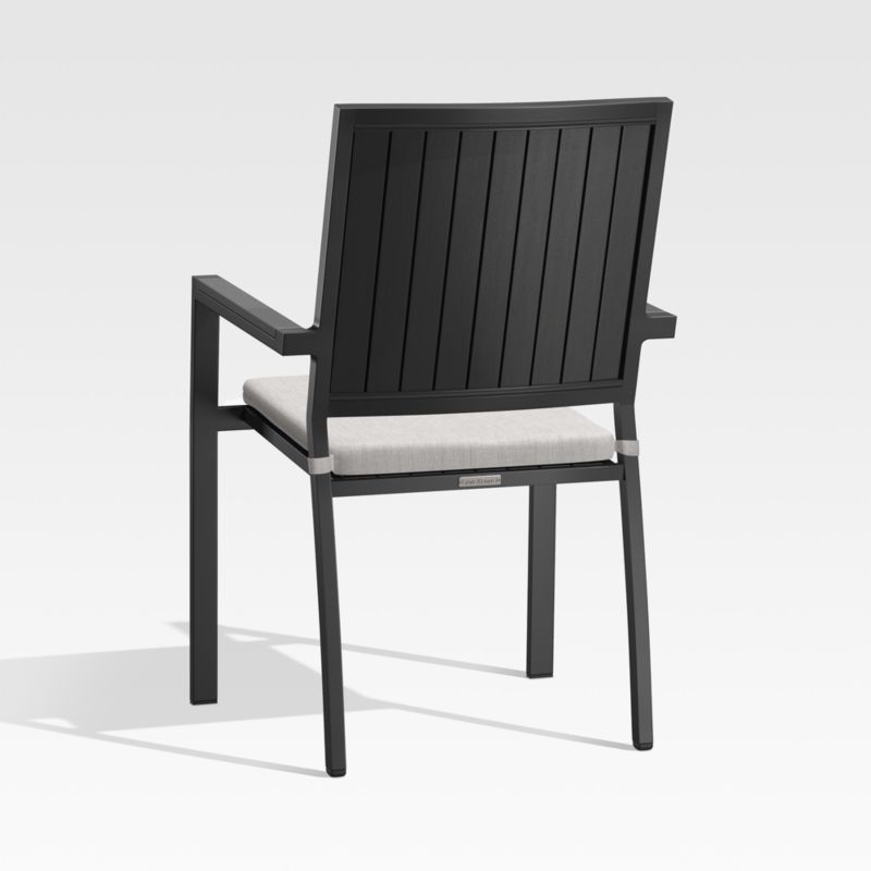 Alfresco Black Outdoor Dining Chair with Silver Sunbrella ® Cushion - image 6 of 8