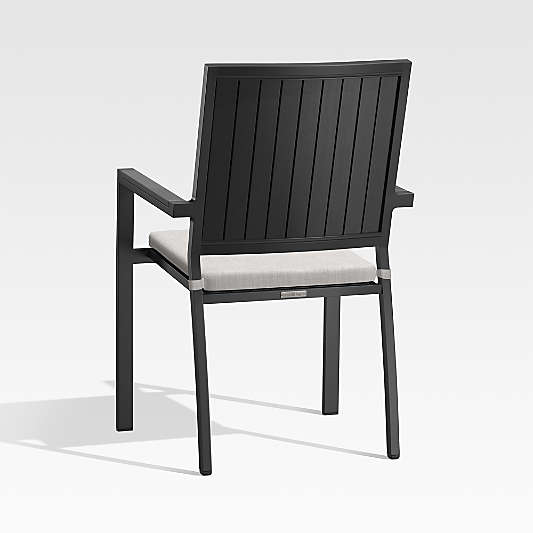 Alfresco Black Outdoor Dining Chair with Silver Sunbrella ® Cushion