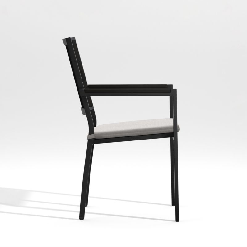 Alfresco Black Outdoor Dining Chair with Silver Sunbrella ® Cushion - image 5 of 8