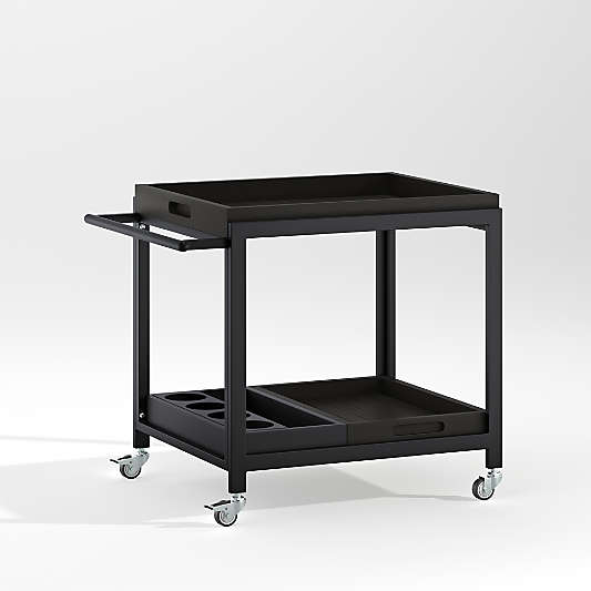 Alfresco Black Outdoor Storage Cart with Casters