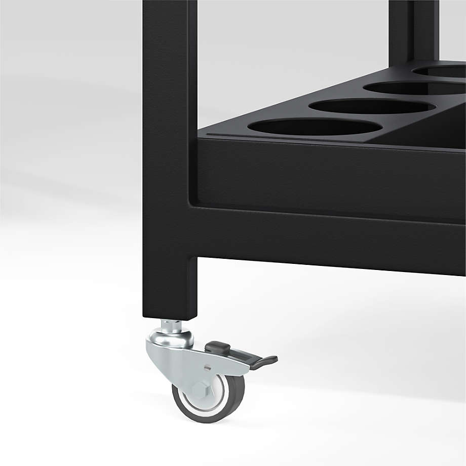 Crate&Barrel Alfresco Black Outdoor Storage Cart with Casters Square One
