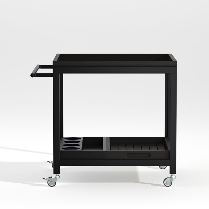 Alfresco Black Outdoor Storage Cart with Casters