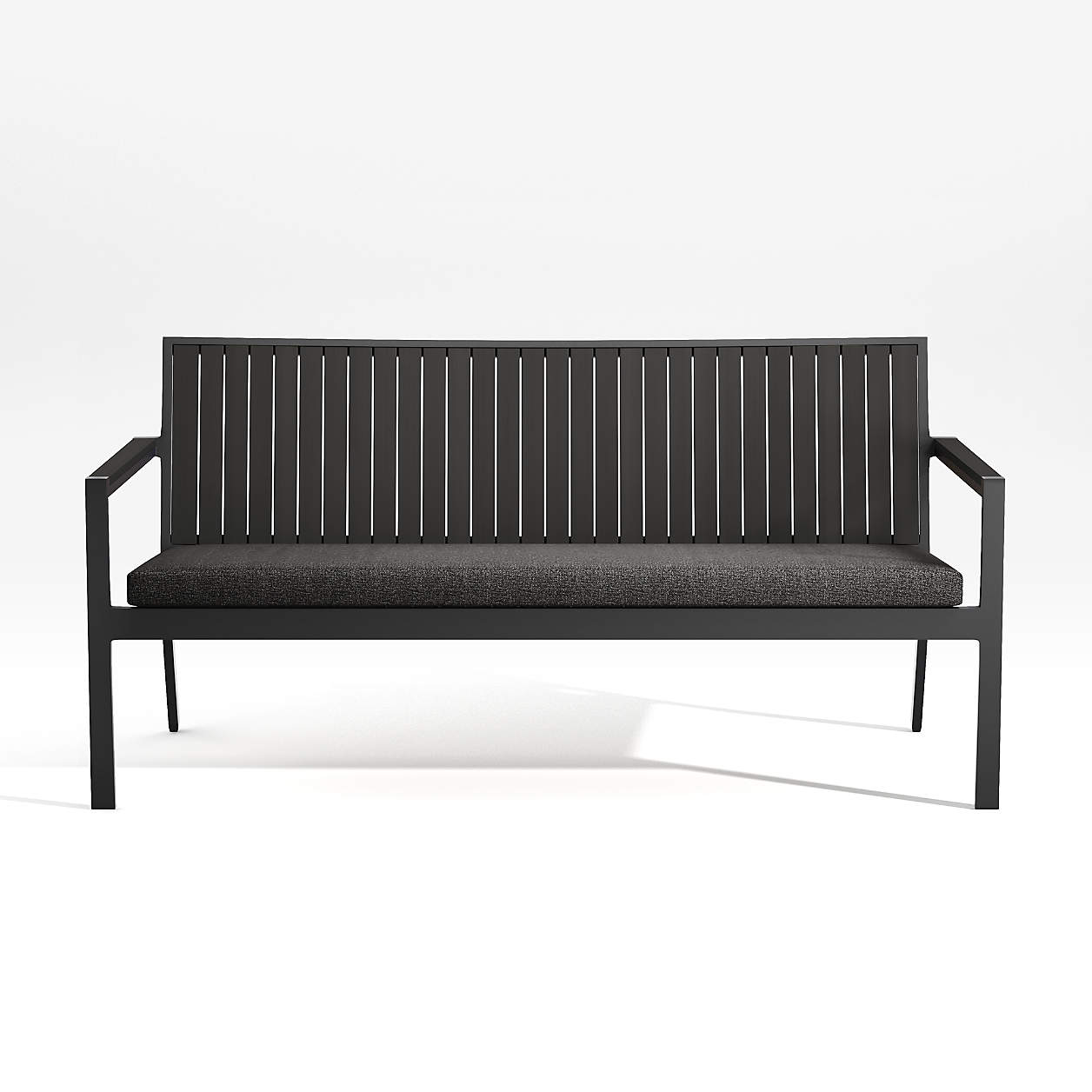 Alfresco II Black Outdoor Sofa with Charcoal Sunbrella Cushion Crate & Barrel
